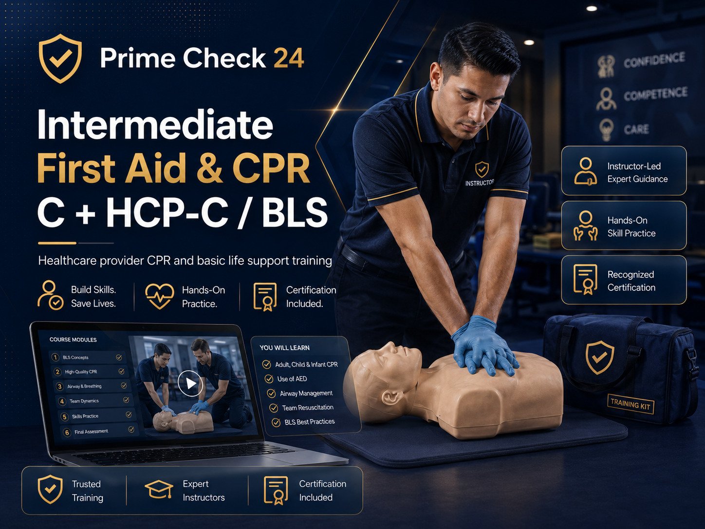 Intermediate First Aid & CPR C & HCP-C / BLS