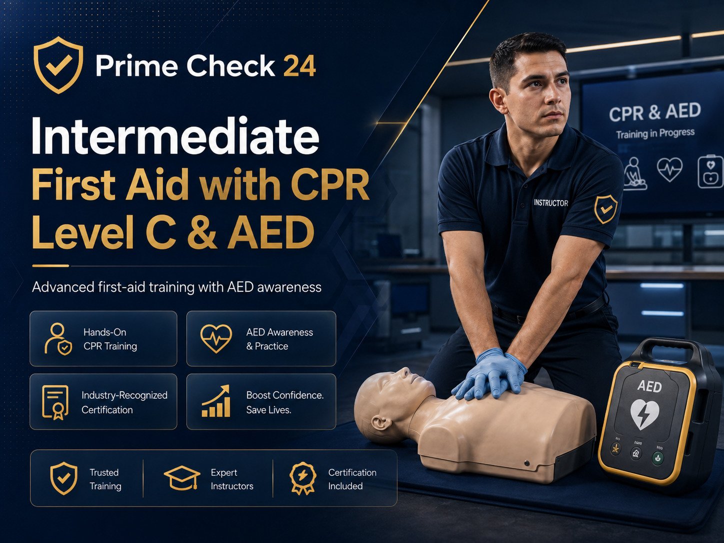 Intermediate First Aid with CPR Level C & AED